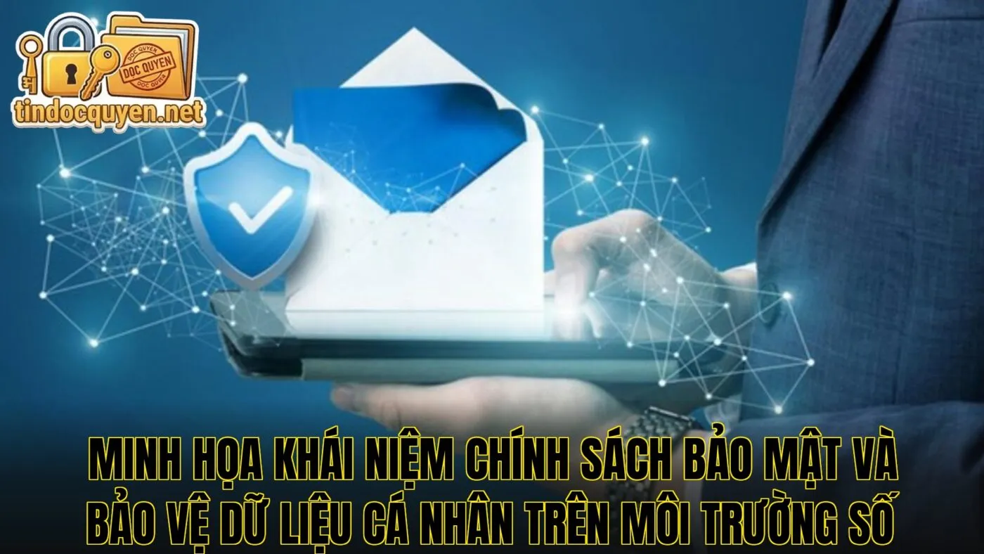 Minh họa khái niệm chính sách bảo mật và bảo vệ dữ liệu cá nhân trên môi trường số