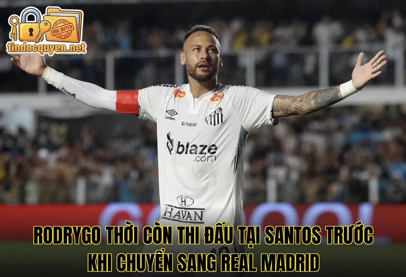 Rodrygo thời còn thi đấu tại Santos trước khi chuyển sang Real Madrid